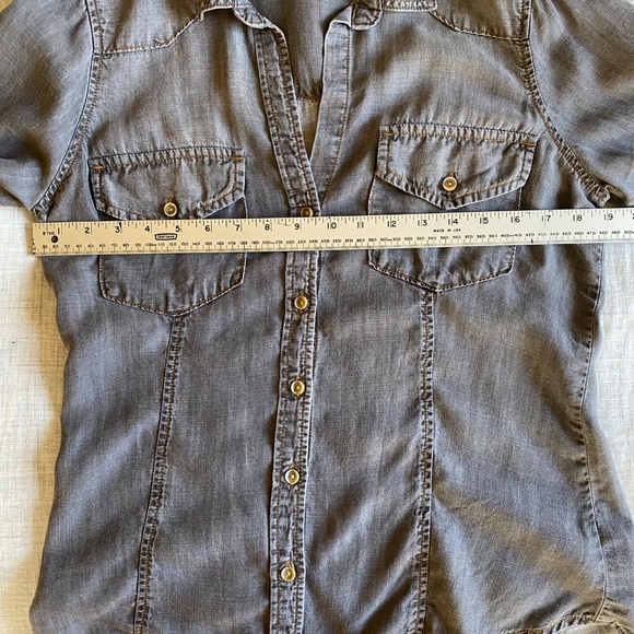 Cloth & Stone grey fitted button down shirt Size M *NEVER WORN* - Picture 8 of 11